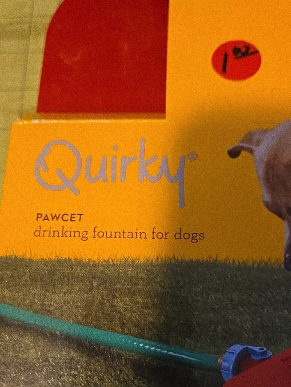 Quirky Pawcet Dog Drinking Fountain - Orange/Red